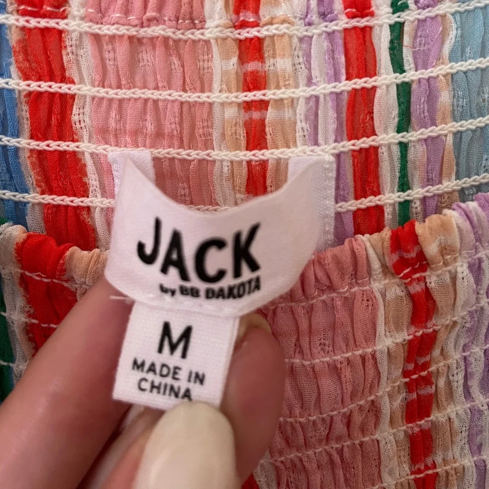 Jack by BB Dakota Rainbow Stripe Smocked Maxi Dress_NWOT - Picture 5 of 7